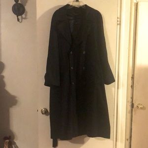 Liz Claiborne Fully Lined Black Double Breasted Trench Coat
